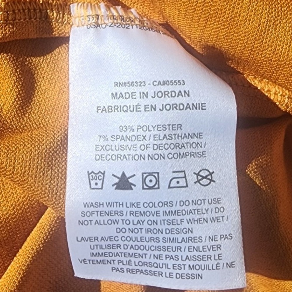 Nike Pro Dri-FIT Mens Large Short Sleeve Training Shirt Orange Yellow Mustard - Picture 4 of 6